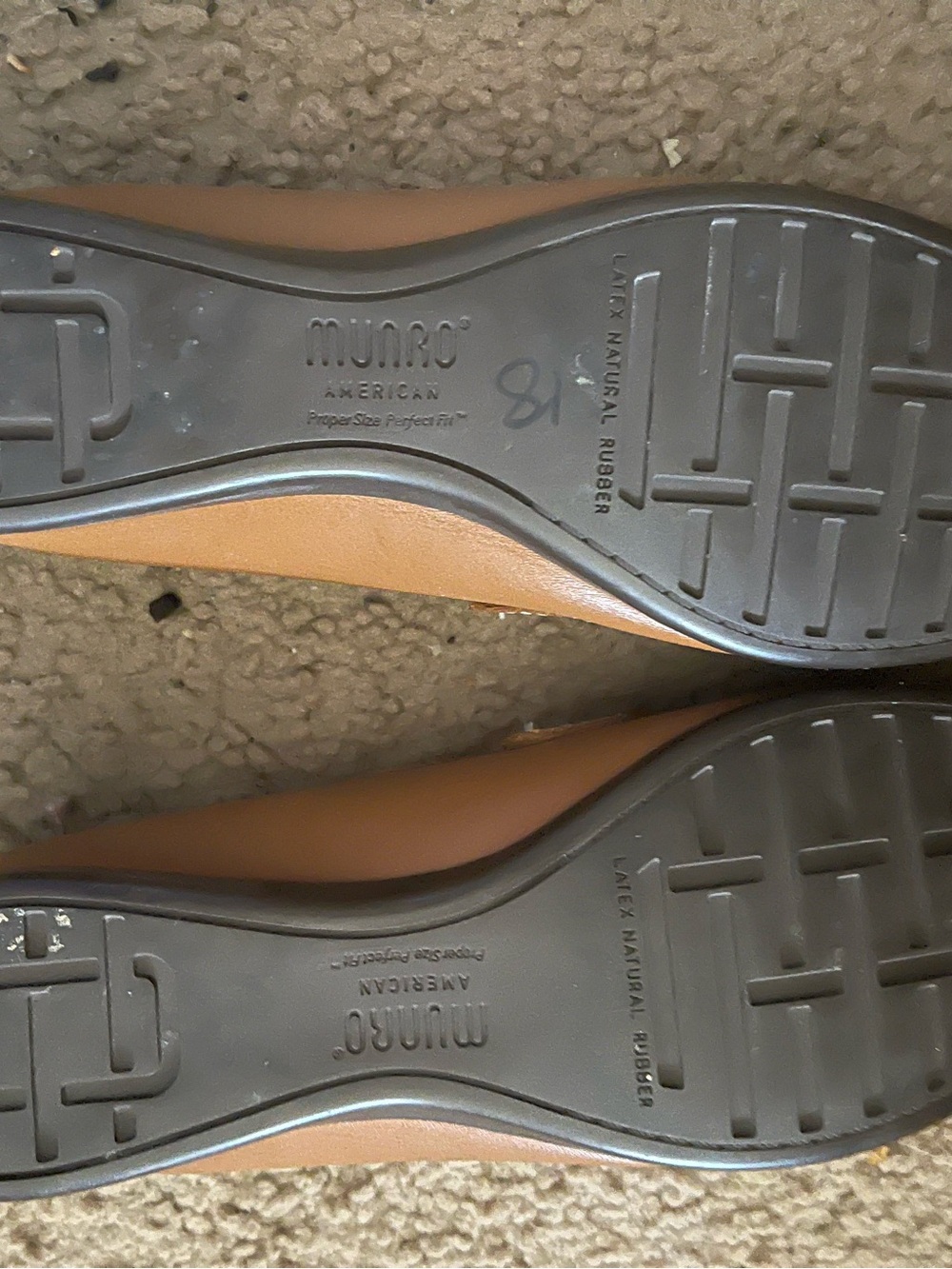 Munro Tan Leather Slip-On Loafers with Black Soles - Picture 4 of 4